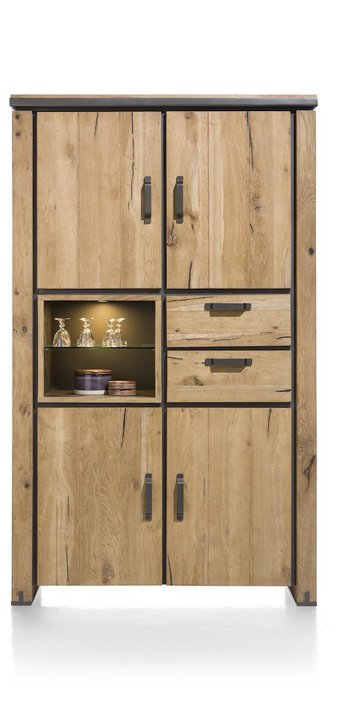 Farmland, Bergkast 120 Cm - 4-Deuren + 2-Laden + 2-Niches (+ LED)