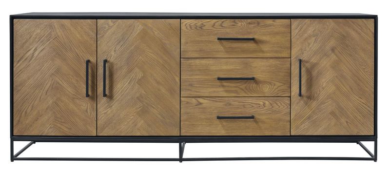 Dressoir Veneta (199 cm) eiken fineer zwart/naturel