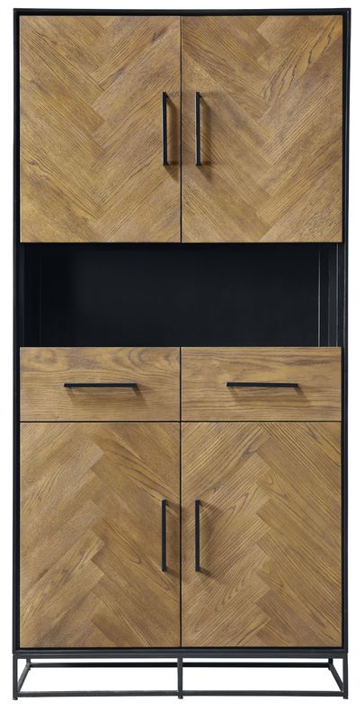 Opbergkast Veneta (94 Cm) eiken fineer zwart/naturel