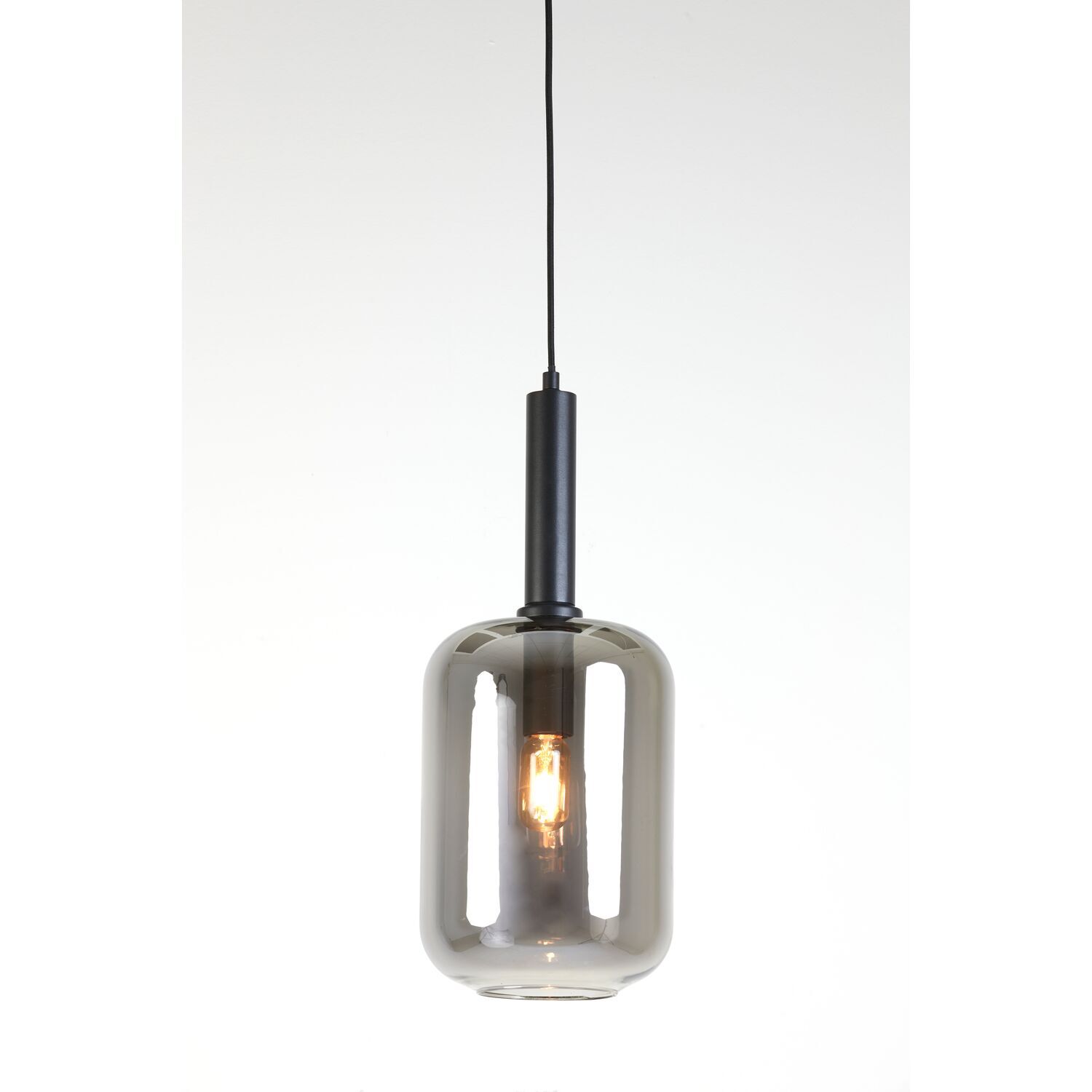 Hanglamp Peglio glas smoke zwart 1-lichts