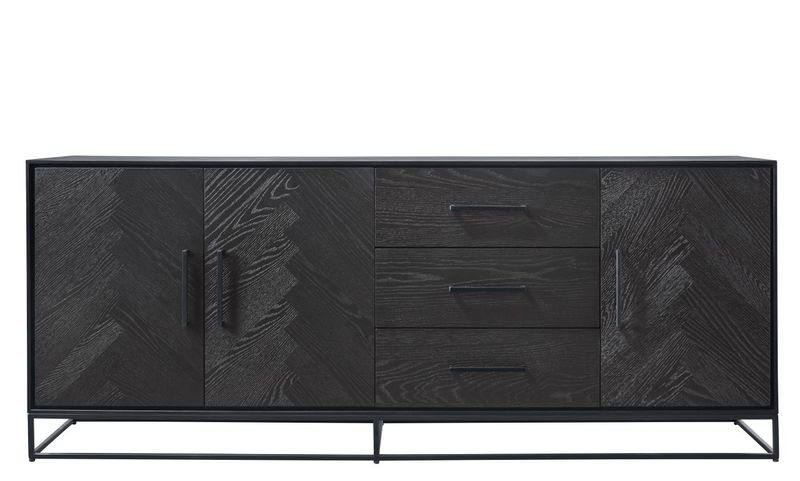 Dressoir Veneta (199 cm) eiken fineer zwart