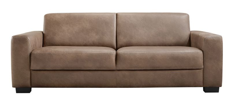 4 zitsbank Moletti met contraststiksel /microleder bruin