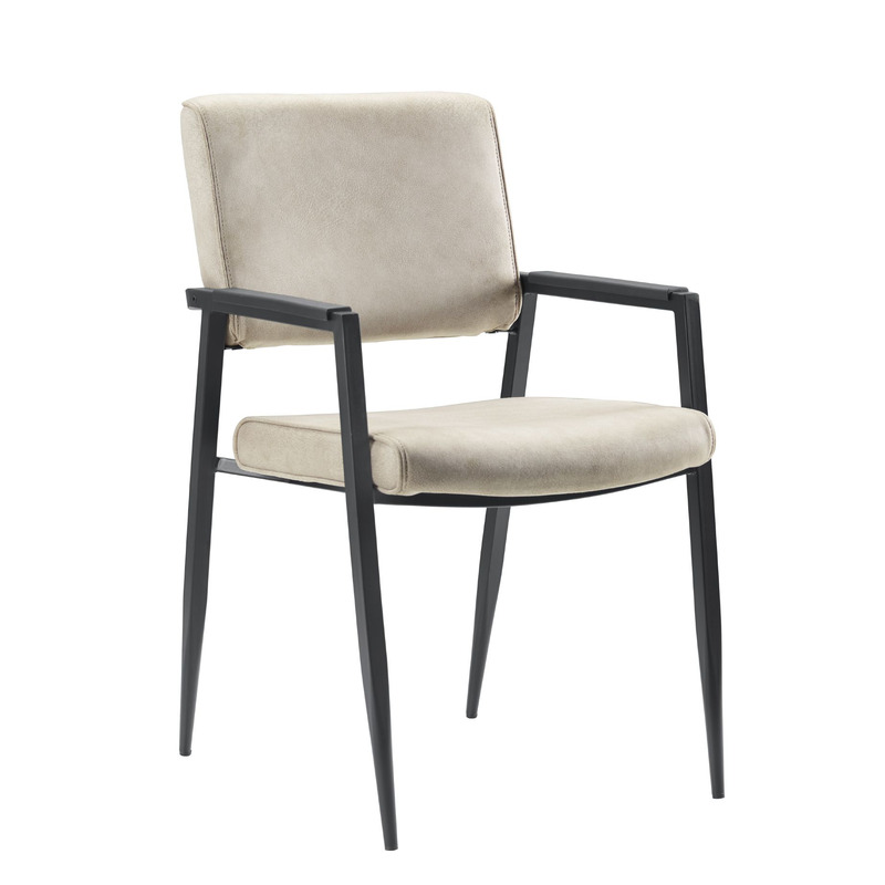 Eetkamerstoel Jisca microvezel beige