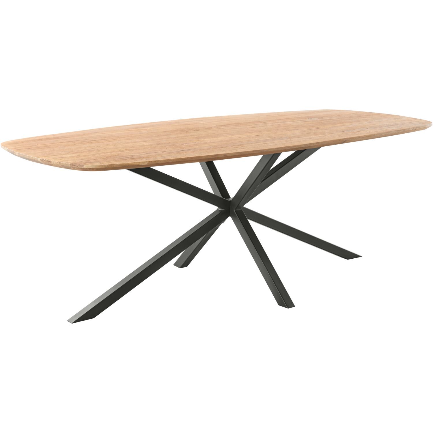 Eettafel Romaro teakhout 260x110 cm Deens ovaal mix rough