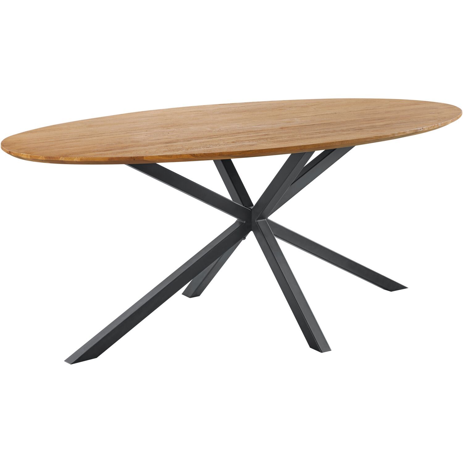 Eettafel Romaro teakhout 200x100 cm ovaal mix rough